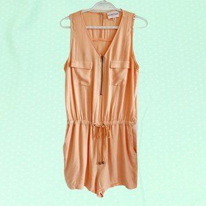 Olive + Oak peach romper with front zipper